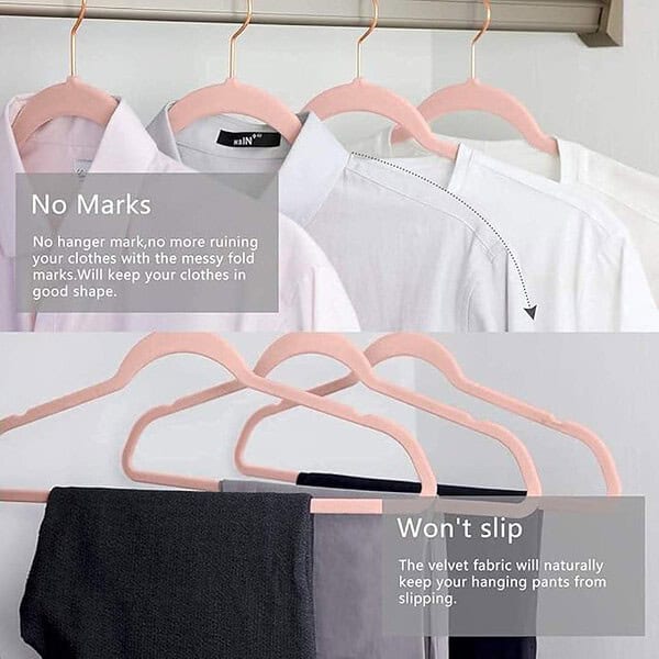 ANH MART Non Slip Velvet Hangers 6 Peach 2 - LXINDIA.COM