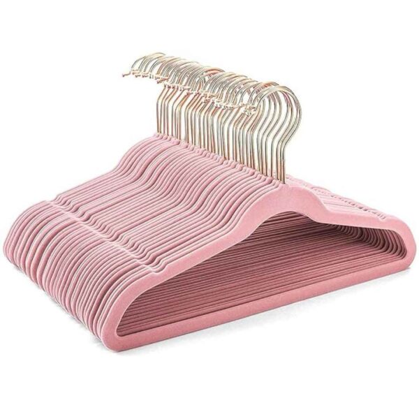 ANH MART Non Slip Velvet Hangers 6 Peach - LXINDIA.COM