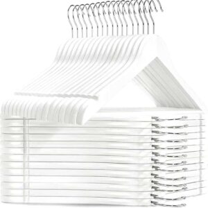 ANH MART Wooden Non Slip Hangers White Set of 10 - LXINDIA.COM