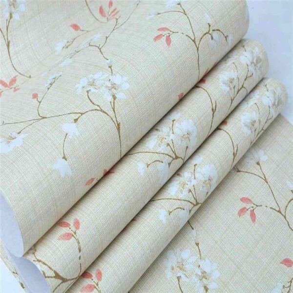 ANNA CREATIONS Self Adhesive Peel Stick Beige Cherry Floral Wallpaper 45 x 304 cm 2 - LXINDIA.COM