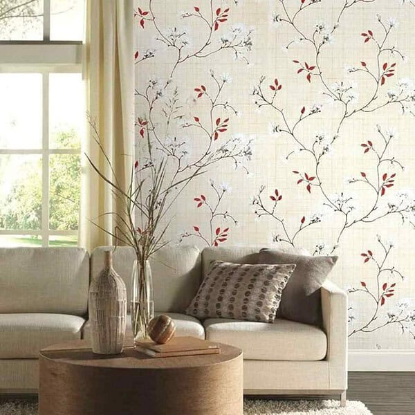 ANNA CREATIONS Self Adhesive Peel Stick Beige Cherry Floral Wallpaper 45 x 304 cm - LXINDIA.COM