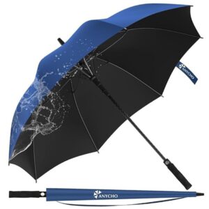 ANYCHO 60inch Big Umbrella for man Auto Open Golf Rain Umbrella Black - LXINDIA.COM