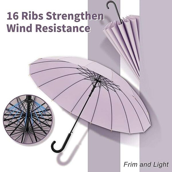 ANYCHO Umbrella for Women Long Umbrella Purple 2 - LXINDIA.COM