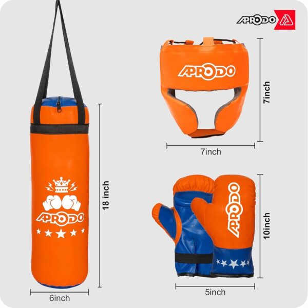 APRODO Kids Boxing Kit Set Pack of 4 Orange And Blue c - LXINDIA.COM