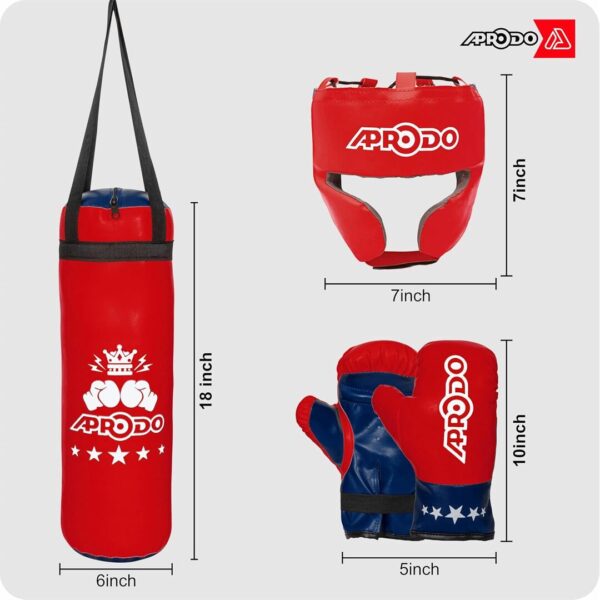 APRODO Kids Boxing Kit Set Pack of 4 Red And Black a - LXINDIA.COM