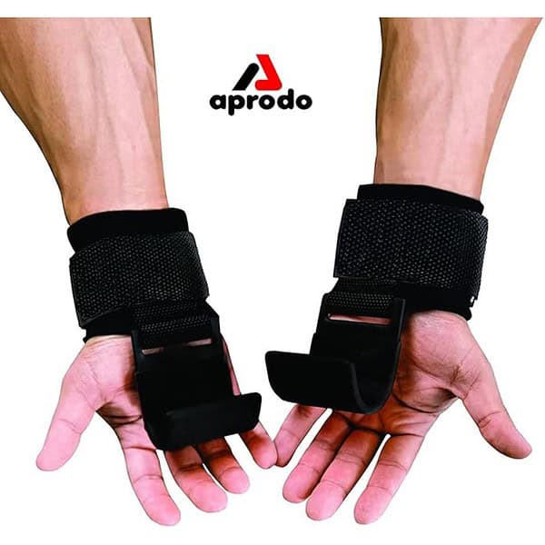 APRPDP Weight Lifting Hooks Hand Grip Wrist Straps for Deadlift Set of 2 PC 3 - LXINDIA.COM