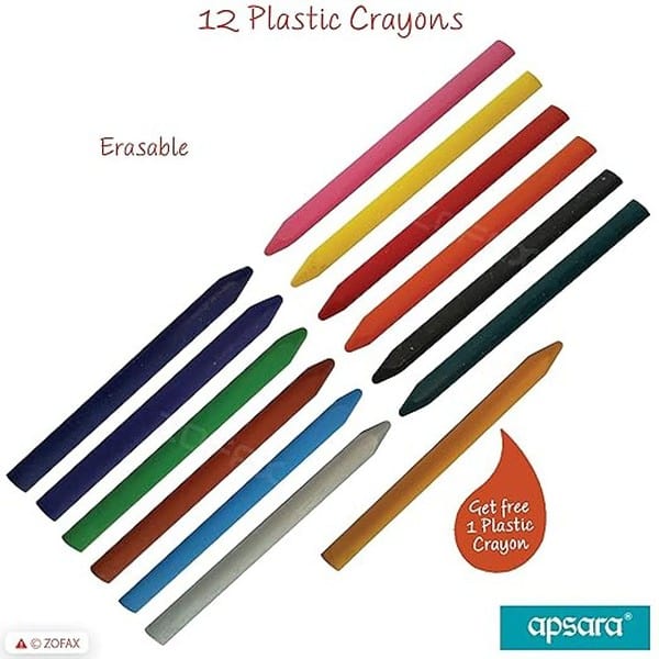 APSARA PLASTIC CRAYON 12 SHADES1 - LXINDIA.COM