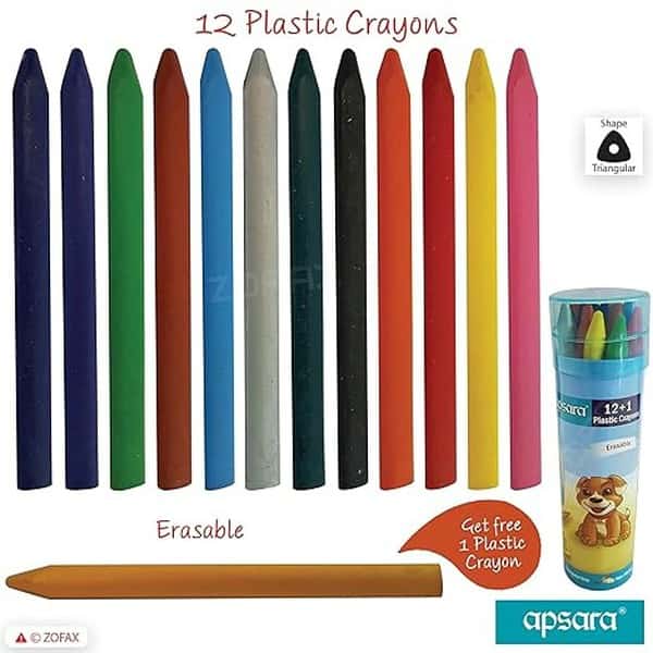 APSARA PLASTIC CRAYON 12 SHADES2 - LXINDIA.COM