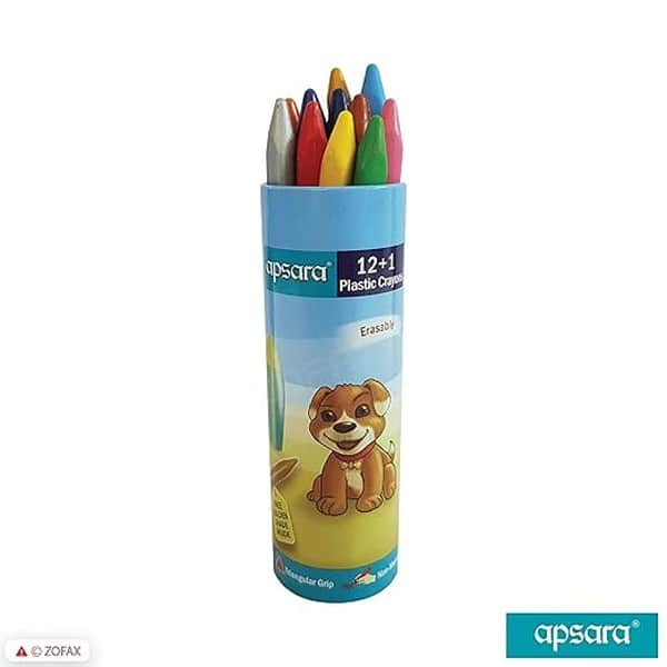 APSARA PLASTIC CRAYON 12 SHADES3 - LXINDIA.COM