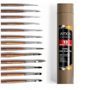 ARTIOS Fine Detailing Thin Miniature Brush Set of 13 pcs with Brush Holder 1 - LXINDIA.COM