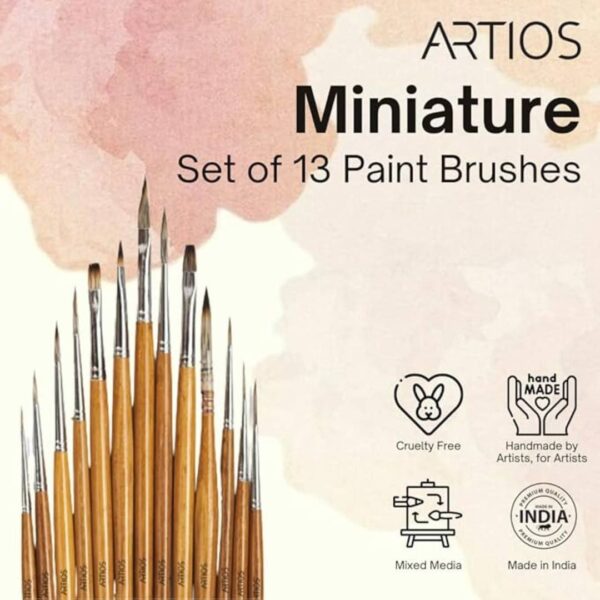 ARTIOS Fine Detailing Thin Miniature Brush Set of 13 pcs with Brush Holder2 1 - LXINDIA.COM