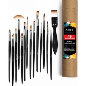 ARTIOS Handmade Professional Artist Painting Brush Set 15 Assorted Brushes 1 - LXINDIA.COM