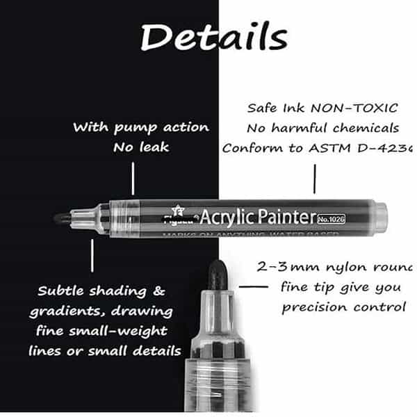 ARTISTERY Acrylic DIY Fine Tip Marker Set of 41 - LXINDIA.COM