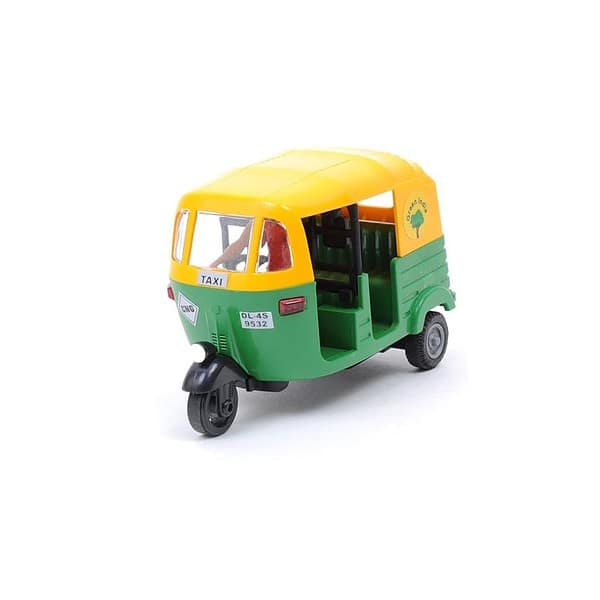 ARTLABEL Plastic Cng Auto Rickshaw with Pull Back Toys - LXINDIA.COM