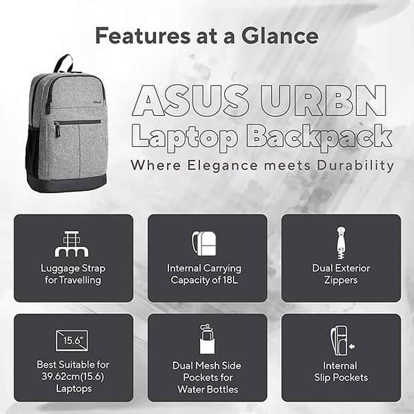 ASUS URBN AP1601 Laptop Bag 18L Storage Capcity 2 - LXINDIA.COM