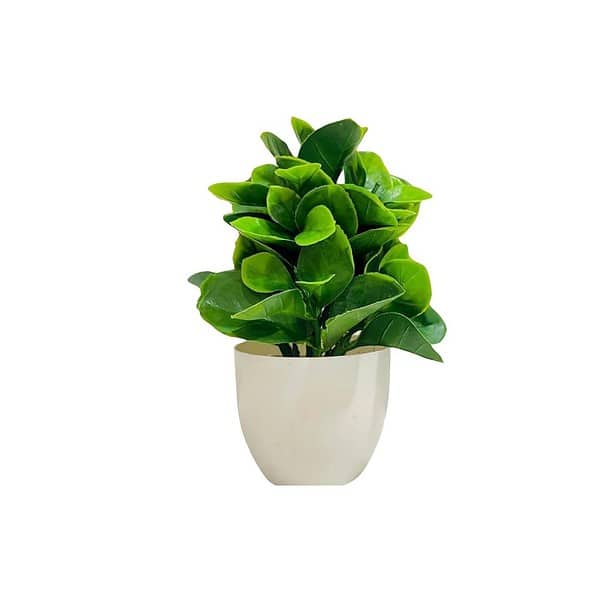 ATEVON Cotton White Pot Artificial Flower Plants - LXINDIA.COM