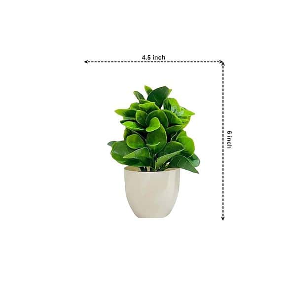 ATEVON Cotton White Pot Artificial Flower Plants A - LXINDIA.COM