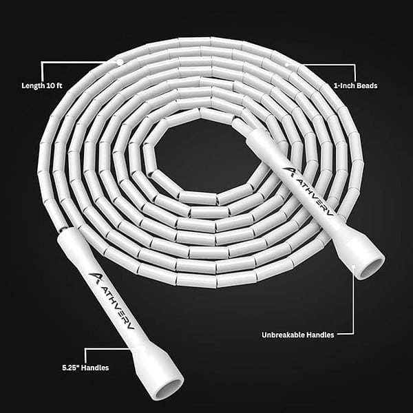 ATHVERV Polyvinyl Chloride Freestyle Beaded Jump Rope White 1 - LXINDIA.COM