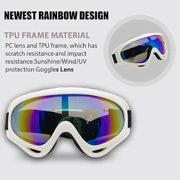 AUTOPOWERZ Goggles for bike rider White Rainbow1 - LXINDIA.COM