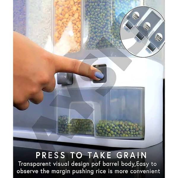 AYSIS Wall Mounted Cereal Food Dispenser For Kitchen 6 Grid Dry Food Dispenser 2 - LXINDIA.COM