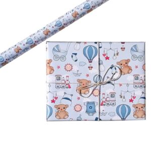 Aakar Pack of 5 Gift Wrapping Paper Sheet Baby Blue - LXINDIA.COM