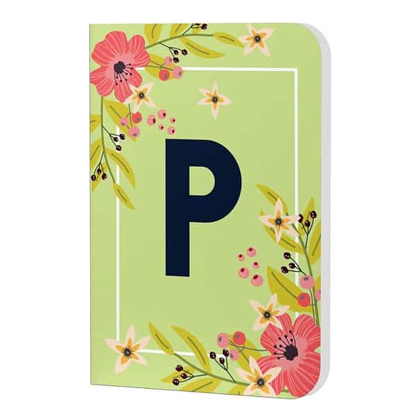 AccuPrints Initial P Premium Soft Bound Notepad Floral Design - LXINDIA.COM