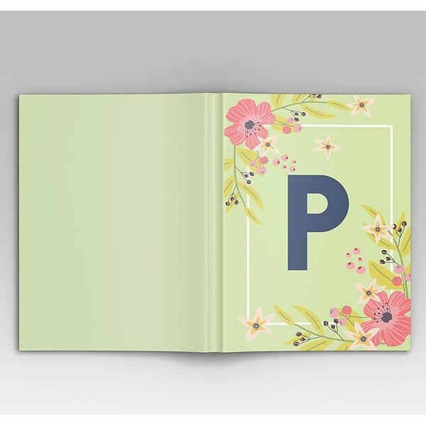 AccuPrints Initial P Premium Soft Bound Notepad Floral Design1 - LXINDIA.COM