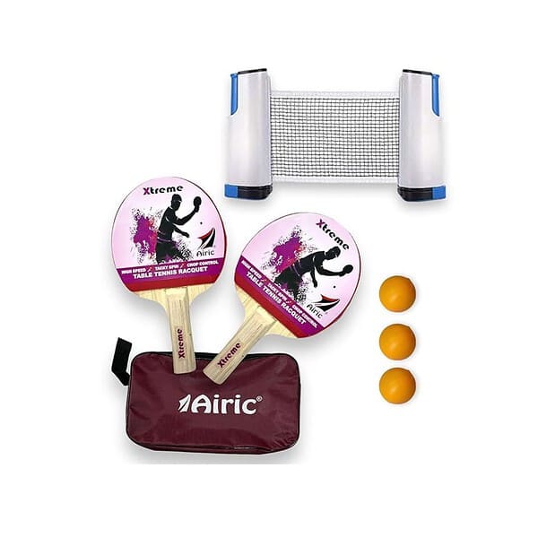 Airic Perfect Xtreme 1 Star Racquets with 3 Balls Net and Cover Table Tennis Kit - LXINDIA.COM