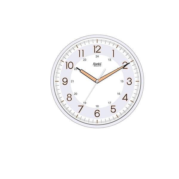 Ajanta Quartz Plastic Radium Wall Analogue Clock White - LXINDIA.COM