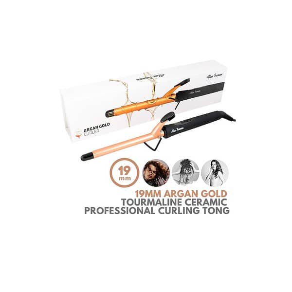 Alan Truman for Women with Gold Ceramic Coated Barrel Hair Curler A - LXINDIA.COM