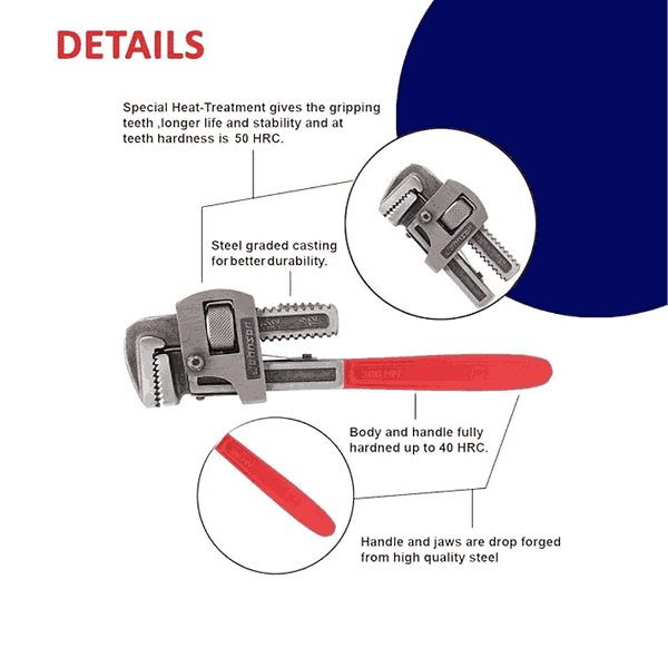 Aldeco Grip Master Pipe Wrench3 - LXINDIA.COM