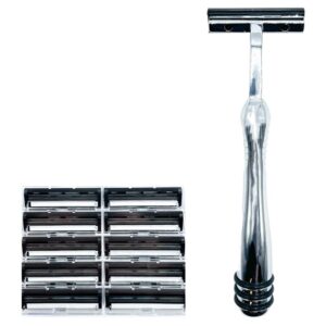 All Metal Trac 2 Trac II Compatible Razor and 10 Personna Twin Blade Cartriges - LXINDIA.COM