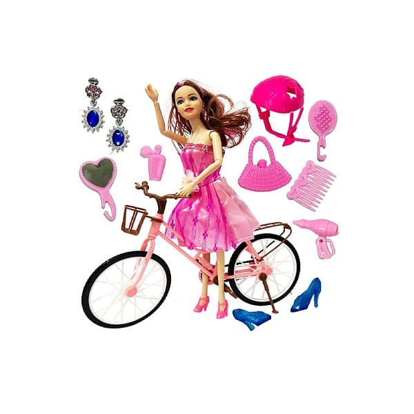 Amitasha Bicycle Doll Toys for Girls with Folding Hands - LXINDIA.COM