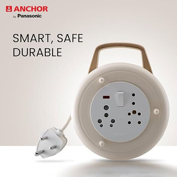 Anchor by Panasonic 16A Dyna Flex Box 3 Pin 4 Mtr Extension Cord Ivory Round 1 - LXINDIA.COM