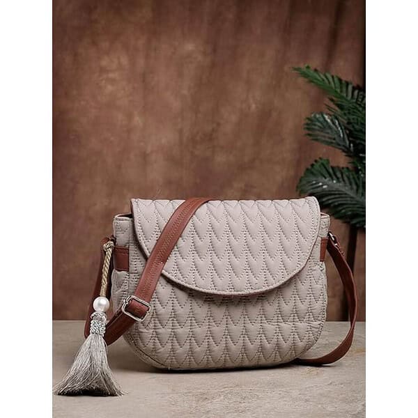 Anekaant Uno Chevron Quilted Polyester Sling Bag 2 - LXINDIA.COM