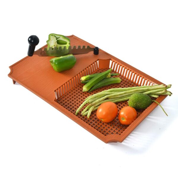 Anjali CW01 Cut N Wash Delux Chopping Board Wooden3 - LXINDIA.COM