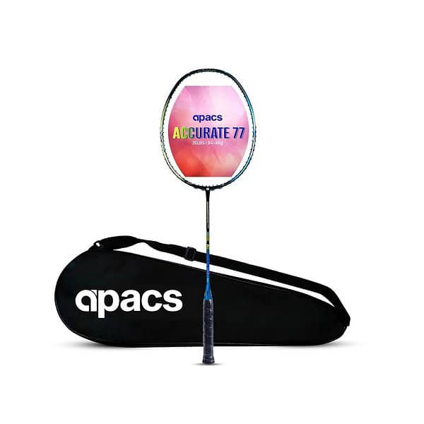 Apacs Accurate 77 Graphite Badminton RacketBlue GoldA - LXINDIA.COM