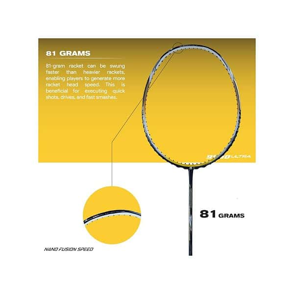 Apacs Nano Fusion Speed 9000 Ultra Badminton Racket YellowA - LXINDIA.COM