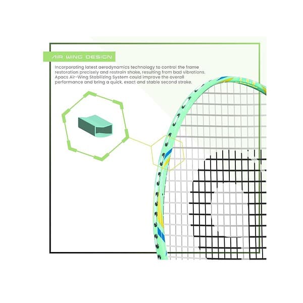 Apacs Speed Pro 900 Strung Head Heavy Badminton Racket White GreenA - LXINDIA.COM