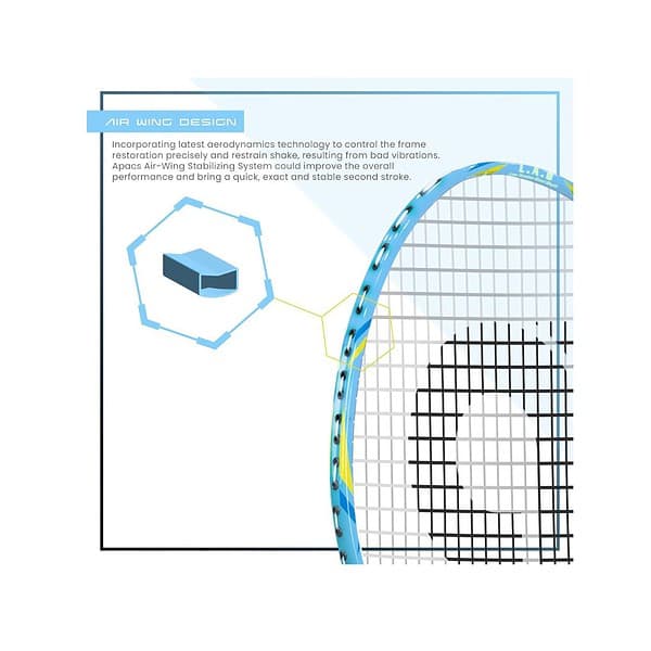 Apacs Speed Pro 900 Strung Head Heavy Badminton RacketWhite BlueA - LXINDIA.COM