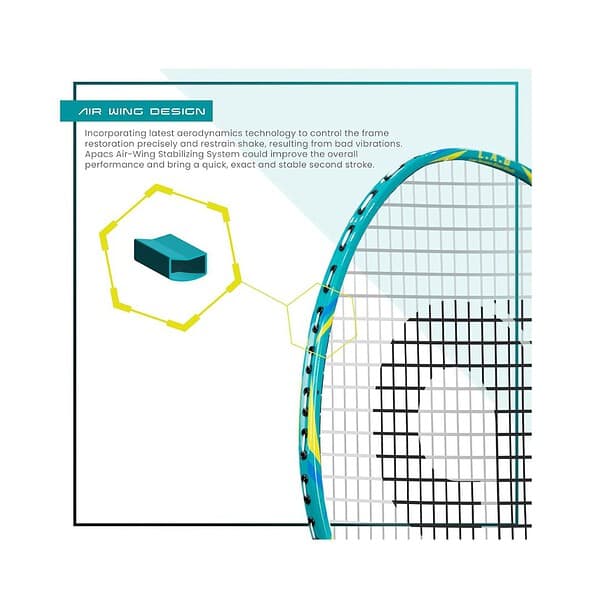 Apacs Speed Pro 900 Strung Head Heavy Badminton RacketWhite TurquoiseA - LXINDIA.COM