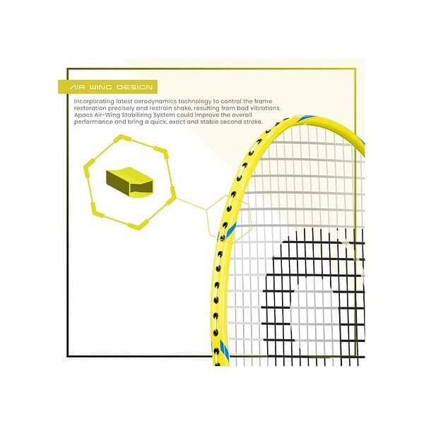 Apacs Speed Pro 900 Strung Head Heavy Badminton RacketWhite YellowA - LXINDIA.COM