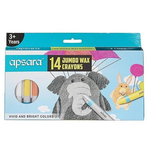 Apsara Jumbo Wax Crayons 14 Shades1 - LXINDIA.COM