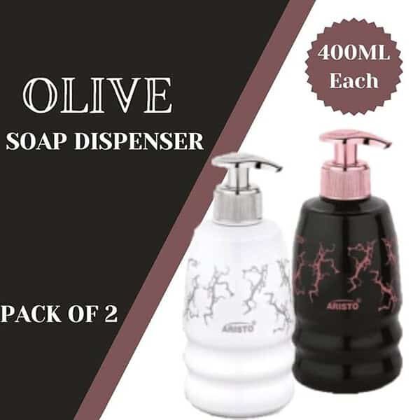 Aristo Olive 2pc Plastic Body Handwash Liquid Dispenser Sanitizer Dispenser 1 - LXINDIA.COM