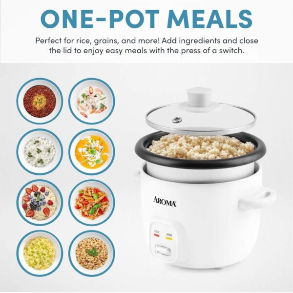 Aroma Housewares 4 Cups Cooked Rice Cooker White1 - LXINDIA.COM