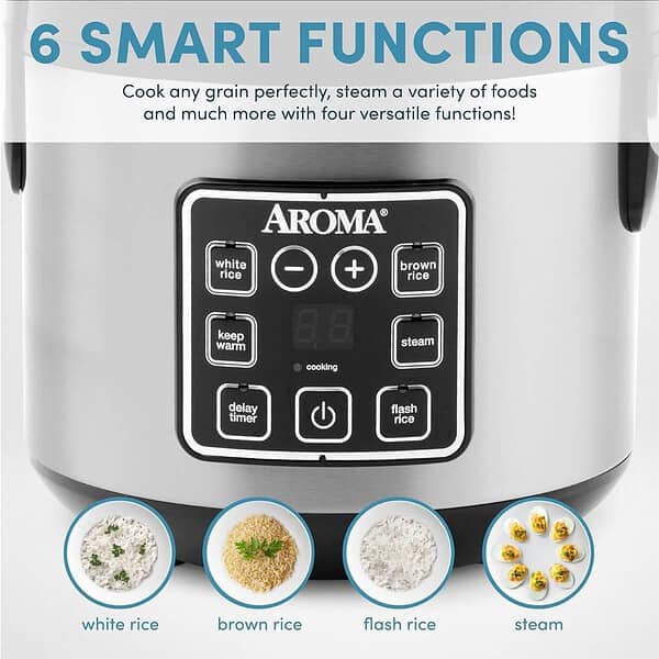 Aroma Housewares ARC 914SBD 8 Cup Cooked Rice Cooker and Food Steamer2 - LXINDIA.COM