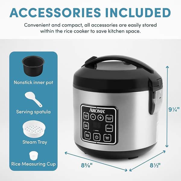 Aroma Housewares ARC 914SBD 8 Cup Cooked Rice Cooker and Food Steamer3 - LXINDIA.COM