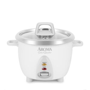 Aroma Simply Stainless 3 CupUncooked 6 Cup Cooked Rice Cooker White - LXINDIA.COM