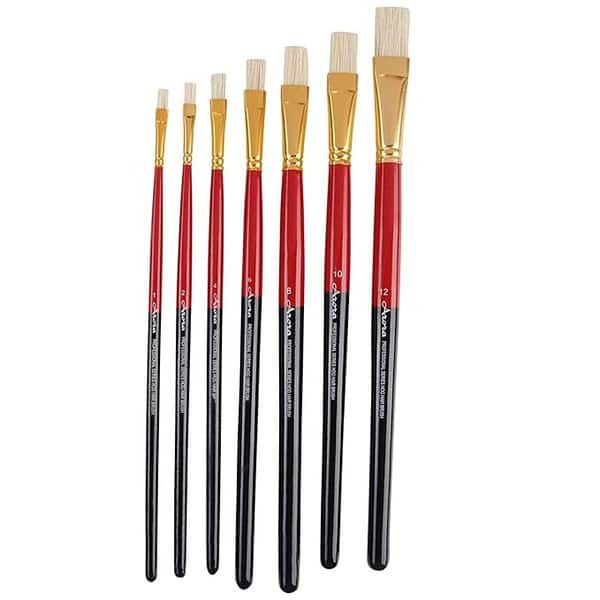 Arora Hard White Flat Hair Paint Brush 7 Piece Set 1 - LXINDIA.COM