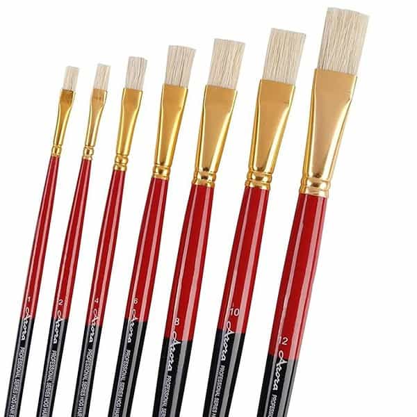 Arora Hard White Flat Hair Paint Brush 7 Piece Set1 1 - LXINDIA.COM